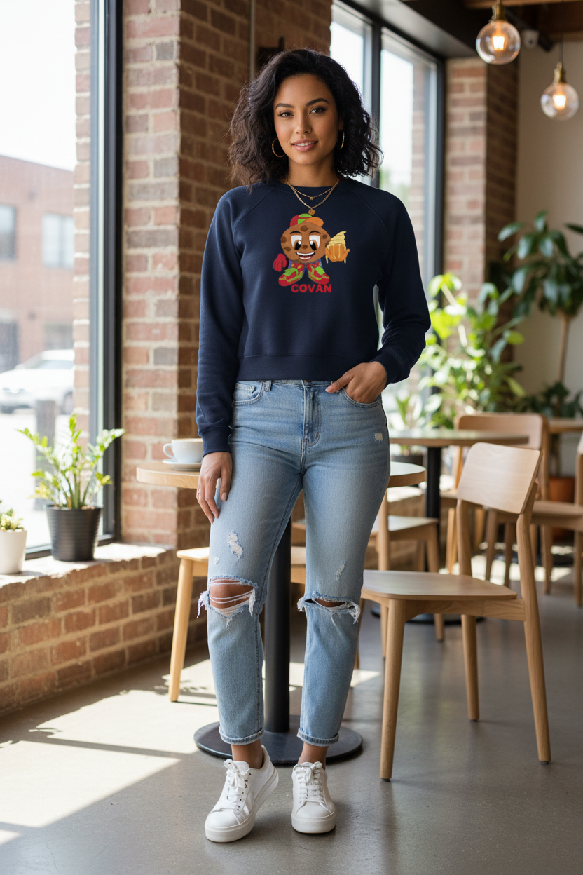 COVAN - Bella + Canvas Ladies' Raglan Pullover Fleece - Lifestyle Model