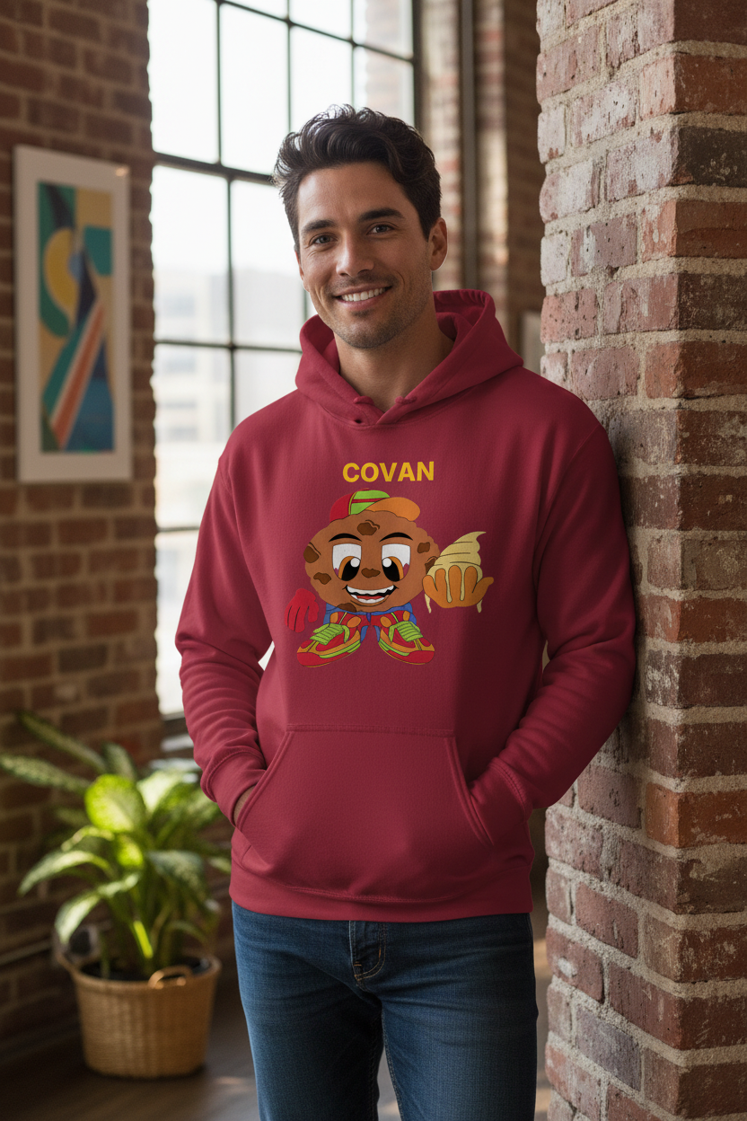 COVAN - Gildan G185 Cardinal Red Hoodie - Lifestyle Model