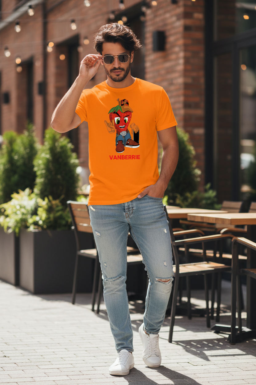 VANBERRIE - Gildan G800 Orange DryBlend Tee - Lifestyle Model