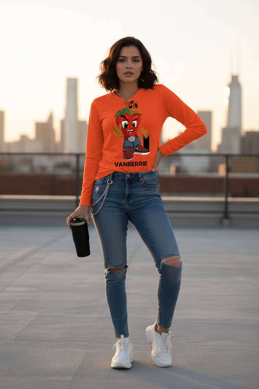 VANBERRIE Team 365 Ladies Long-Sleeve V-Neck Lifestyle