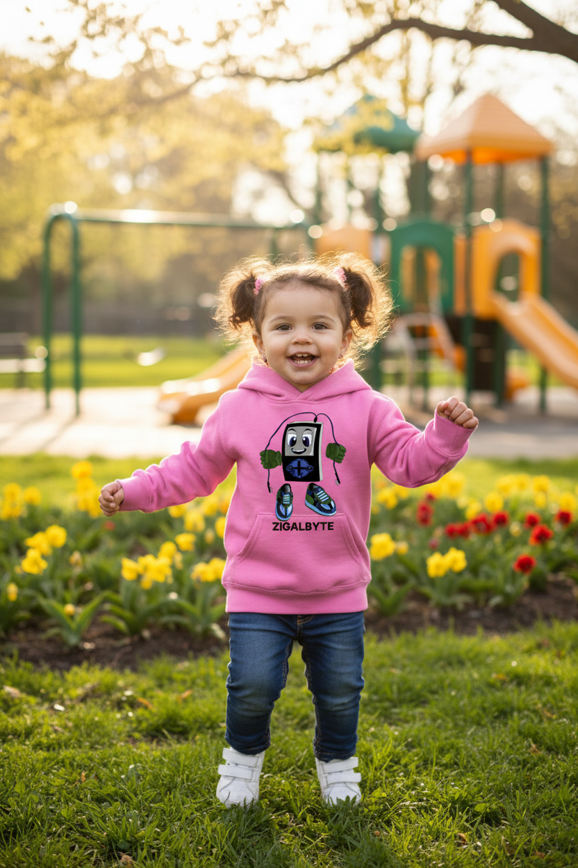 ZIGALBYTE Rabbit Skins Toddler Pullover Hoodie Pink Lifestyle